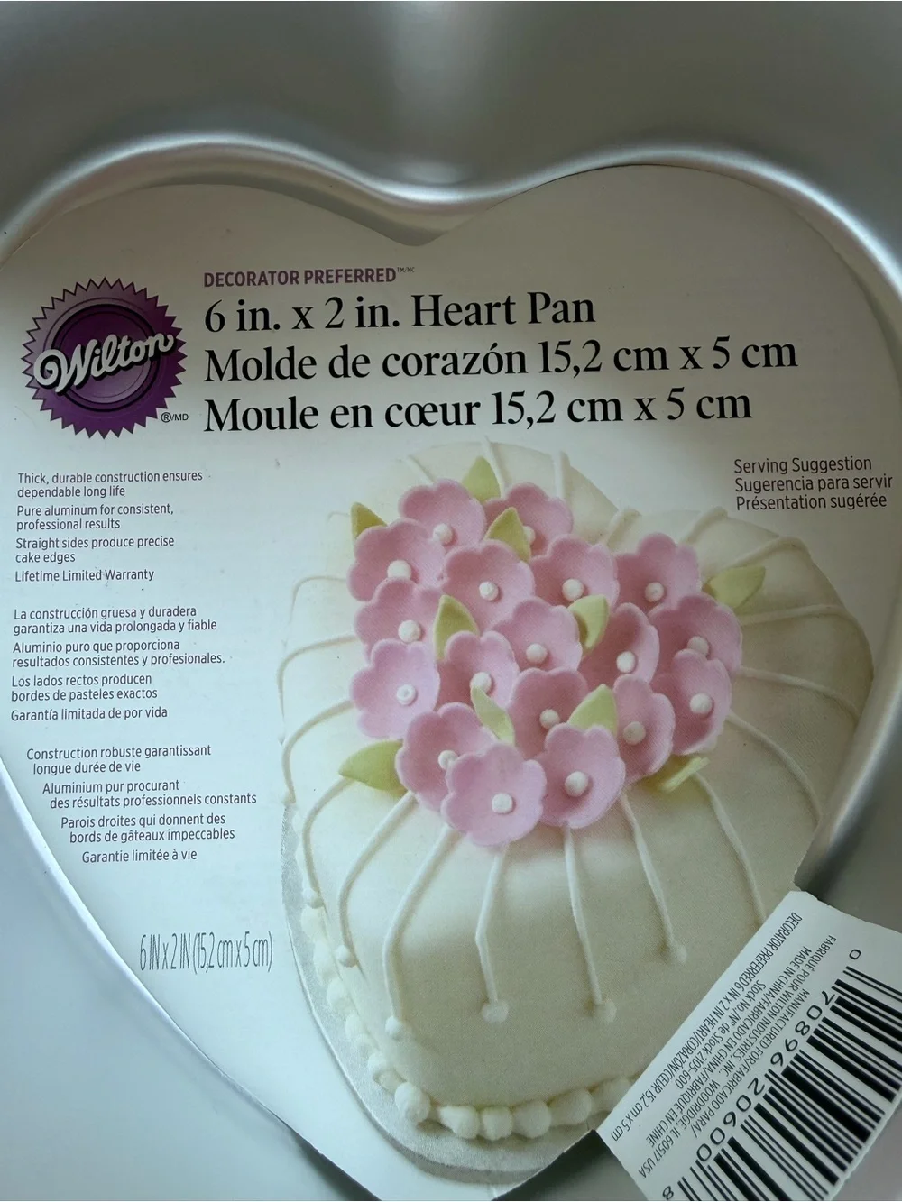NWT Wilton 6in. x 2in. Heart Shaped Cake Pan Pure Aluminum